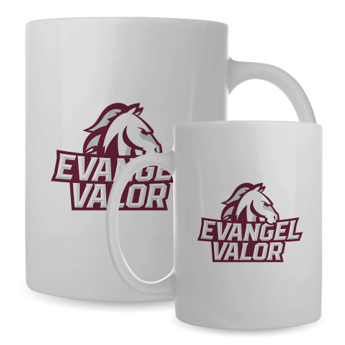  Full Color White Mug 15oz - Evangel Valor Horse Lockup