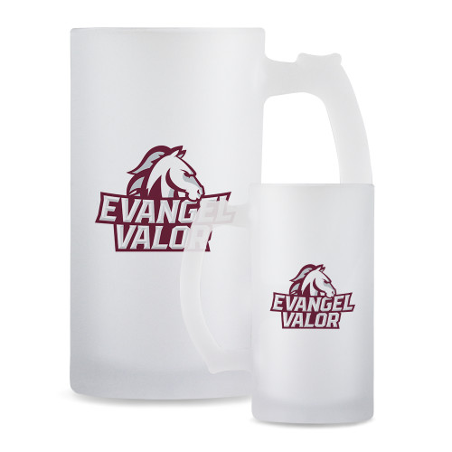  Full Color Decorative Frosted Glass Mug 16oz - Evangel Valor Horse Lockup