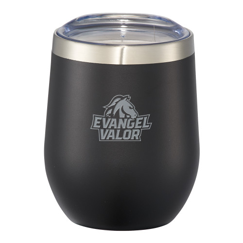  Corzo Vacuum Insulated Black Cup 12oz - Evangel Valor Horse Lockup LIGHT Engraved