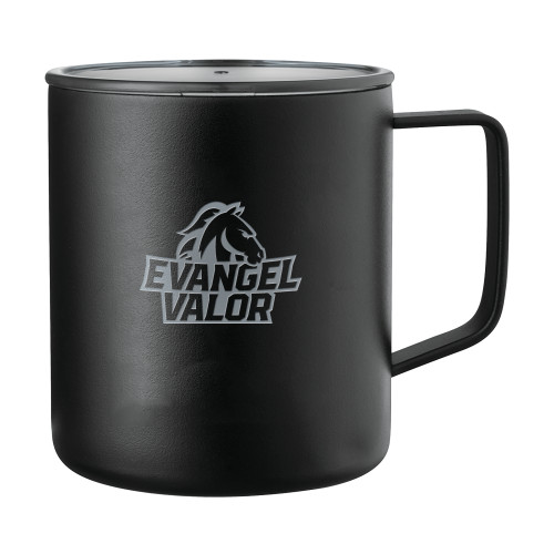  Rover Camp Vacuum Insulated Black Mug 14oz - Evangel Valor Horse Lockup DARK Engraved
