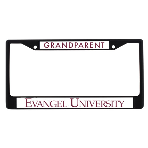  Metal License Plate Frame in Black - Evangel University Flat