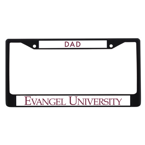  Dad Metal License Plate Frame in Black - Evangel University Flat