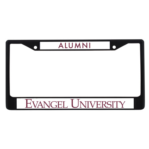  Alumni Metal License Plate Frame in Black - Evangel University Flat
