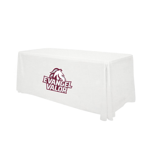  White 6 foot Table Throw - Evangel Valor Horse Lockup