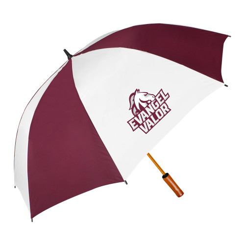  64 Inch Maroon/White Umbrella - Evangel Valor Horse Lockup