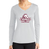 Thumbnail image for  Womens White Performance Long Sleeve V Neck Shirt