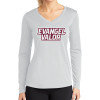 Thumbnail image for  Womens White Performance Long Sleeve V Neck Shirt