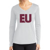 Thumbnail image for  Womens White Performance Long Sleeve V Neck Shirt