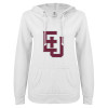 Thumbnail image for  ENZA Womens White V Notch Raw Edge Fleece Hoodie
