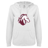 Thumbnail image for  ENZA Womens White V Notch Raw Edge Fleece Hoodie