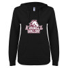 Thumbnail image for  ENZA Womens Black V Notch Raw Edge Fleece Hoodie