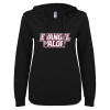 Thumbnail image for  ENZA Womens Black V Notch Raw Edge Fleece Hoodie