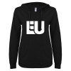 Thumbnail image for  ENZA Womens Black V Notch Raw Edge Fleece Hoodie