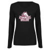 Thumbnail image for  Womens Black Long Sleeve V Neck Tee 