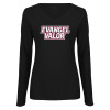 Thumbnail image for  Womens Black Long Sleeve V Neck Tee 
