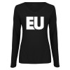 Thumbnail image for  Womens Black Long Sleeve V Neck Tee 