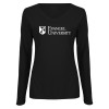 Thumbnail image for  Womens Black Long Sleeve V Neck Tee 