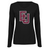 Thumbnail image for  Womens Black Long Sleeve V Neck Tee 