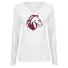 Thumbnail image for  Womens White Long Sleeve V Neck Tee