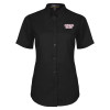 Thumbnail image for  Womens Black Twill Button Up Short Sleeve