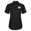 Thumbnail image for  Womens Black Twill Button Up Short Sleeve