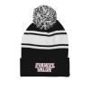 Thumbnail image for  Black/White Two Tone Knit Pom Beanie w/Cuff