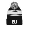 Thumbnail image for  Black/White Two Tone Knit Pom Beanie w/Cuff