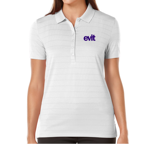  Callaway Womens White Opti Vent Polo - EVIT Logo