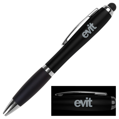  LIGHT UP LOGO Black Stylus Pen - EVIT Logo Engraved