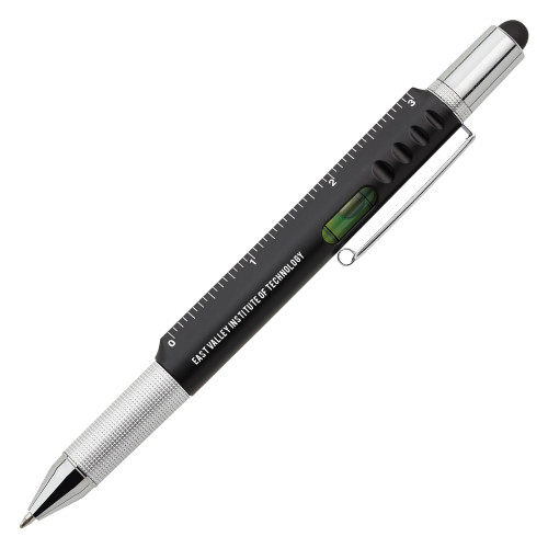  6 in 1 Black Ballpoint Pen - Flat Wordmark