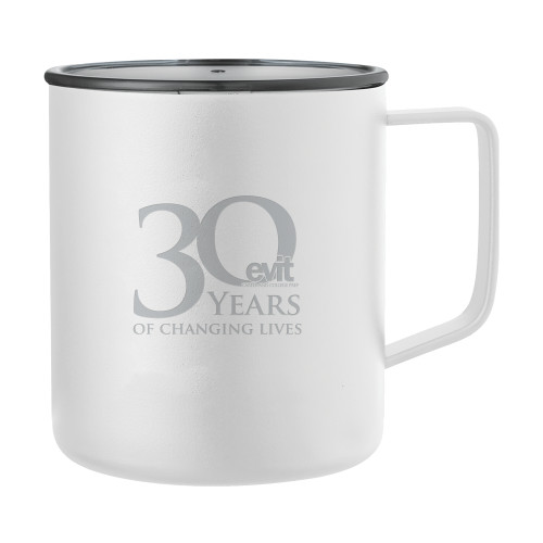  Rover Camp Vacuum Insulated White Mug 14oz - 30 Year Anniversary Engraved