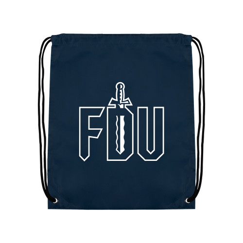  Navy Drawstring Backpack - FDU with Sword
