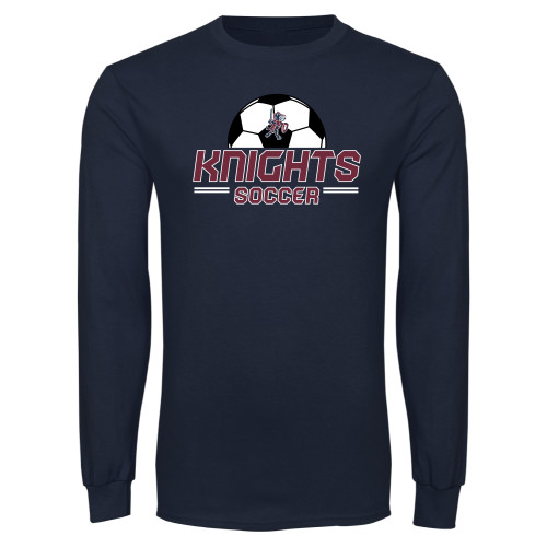  Navy Long Sleeve T Shirt - Knights Soccer