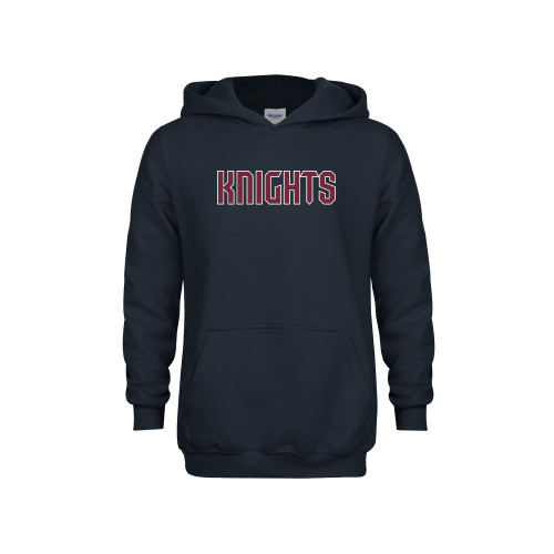  Youth Navy Fleece Hoodie - Fairleigh Knights Wordmark