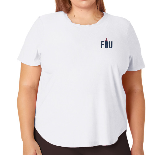  Beyond Yoga PLUS On The Down Low Short Sleeve Tee Cloud White - FDU with Sword