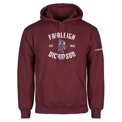  Maroon Fleece Hoodie - Fairleigh Dickinson  Double Arch