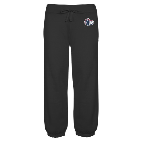  ENZA Womens Black Banded Fleece Capri - Fairleigh Knightro Head