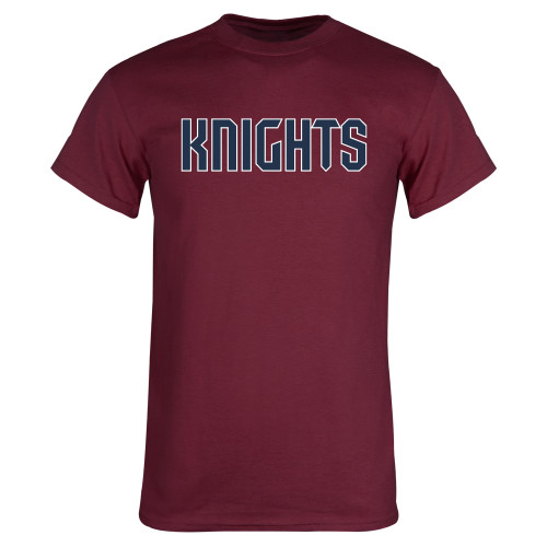  Maroon T Shirt - Fairleigh Knights Wordmark