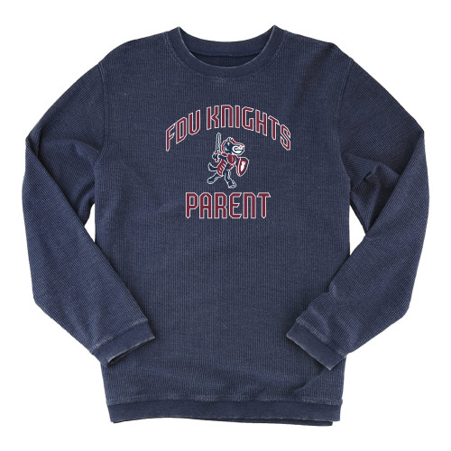  Boxercraft Womens Navy Corded Crew - FDU Knights Script