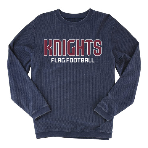  Boxercraft Womens Navy Corded Crew - FDU Knights Flag Football