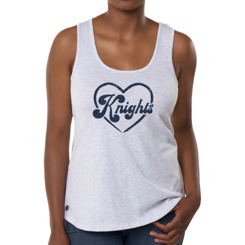  Fall Rush Ladies Ash Grey Tank - Knights heart distressed