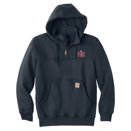  Carhartt Navy Rain Defender Paxton Hooded Zip Sweatshirt - FDU with Sword