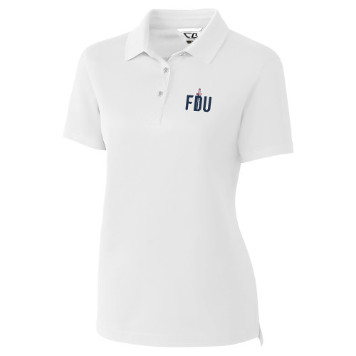  C&B Womens White Advantage Polo - FDU with Sword