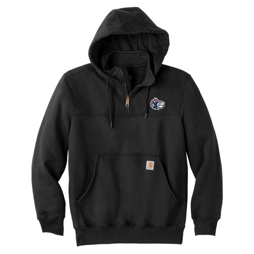  Carhartt Black Rain Defender Paxton Hooded Zip Sweatshirt - Fairleigh Knightro Head