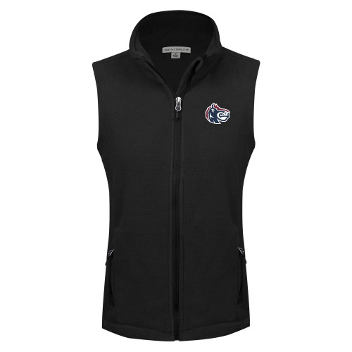  Womens Black Fleece Full Zip Vest - Fairleigh Knightro Head