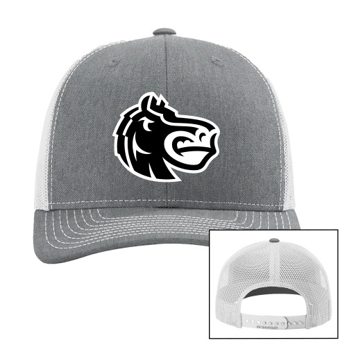  Richardson Heather Grey/Light Grey Trucker Hat - Fairleigh Knightro Head