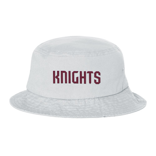  Sportsman White Bucket Hat - Fairleigh Knights Wordmark