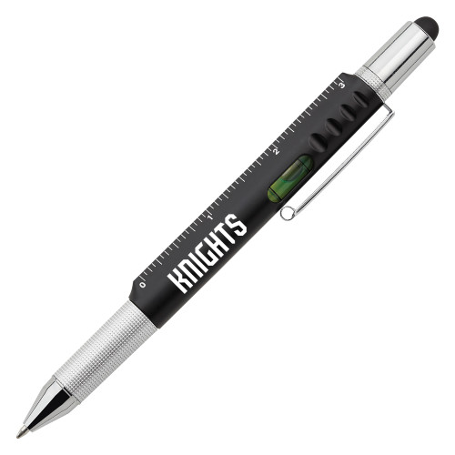  6 in 1 Black Ballpoint Pen - Fairleigh Knights Wordmark