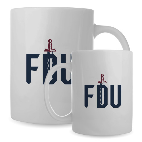  Full Color White Mug 15oz - FDU with Sword