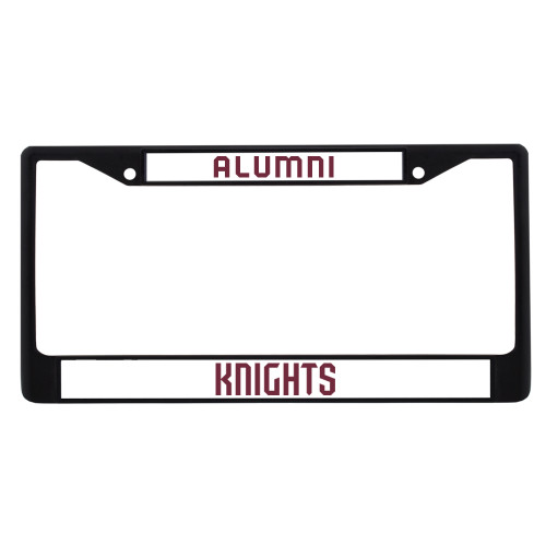  Alumni Metal License Plate Frame in Black - Fairleigh Knights Wordmark